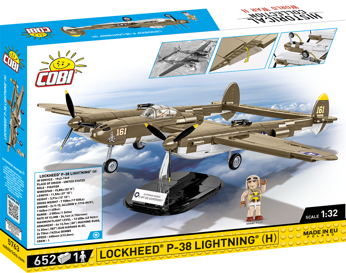 Motor City Classics Modello Diecast Lockheed P-38 Lightning Scala 1:72 - Regalo Militare